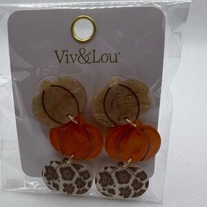 Vic &Lou 3 pumpkin earrings